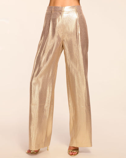 Izzy Silk Lamé Wide Leg Pant