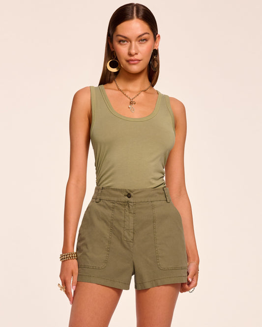 Hilary Canvas Mini Short | SAFARI GREEN