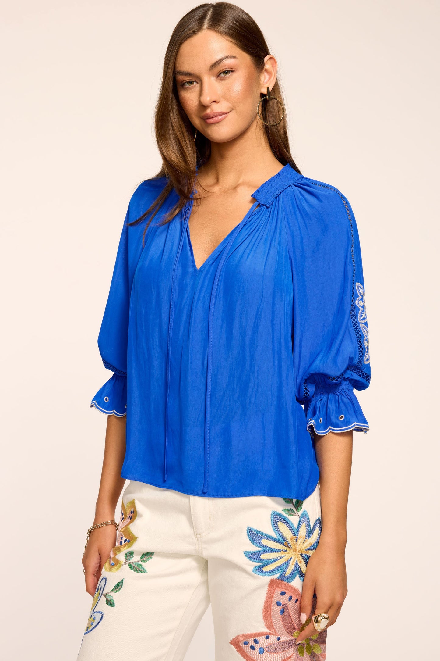 Haven Embellished V-Neck Top