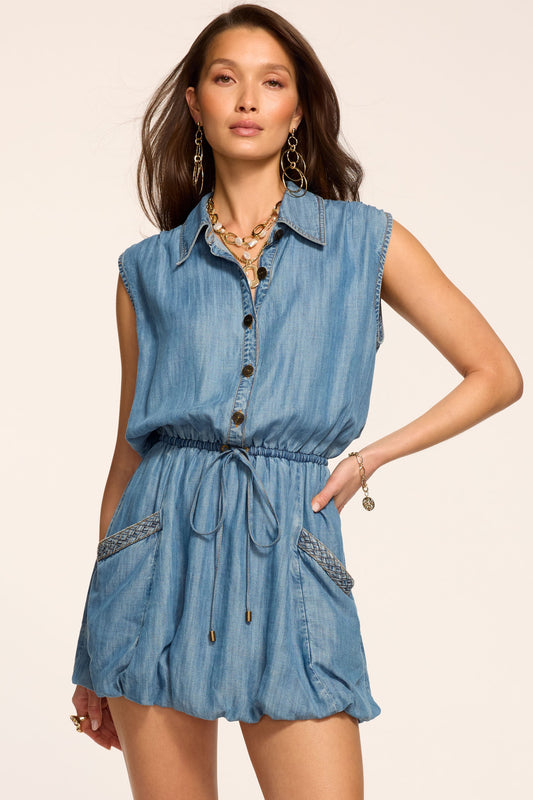 Mireya Chambray Mini Dress