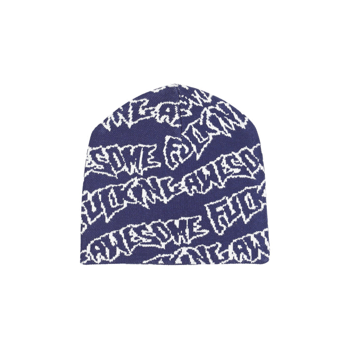 Stamp Repeat Skully - Navy White