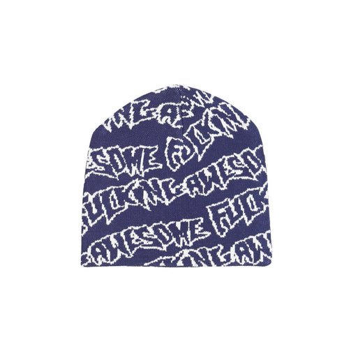 Stamp Repeat Skully - Navy White