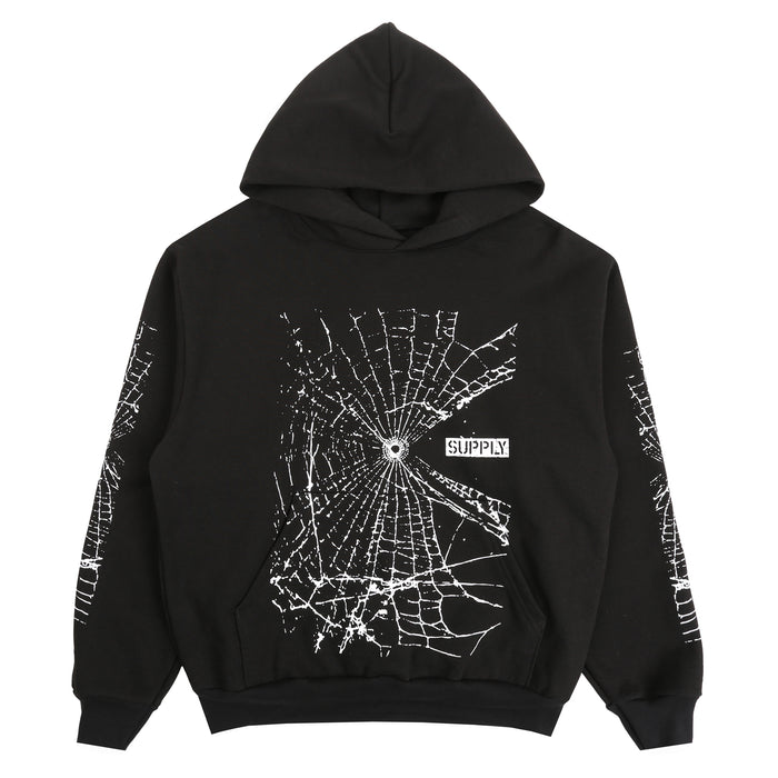 SUPPLY Big Web Hooded Sweatshirt - Black