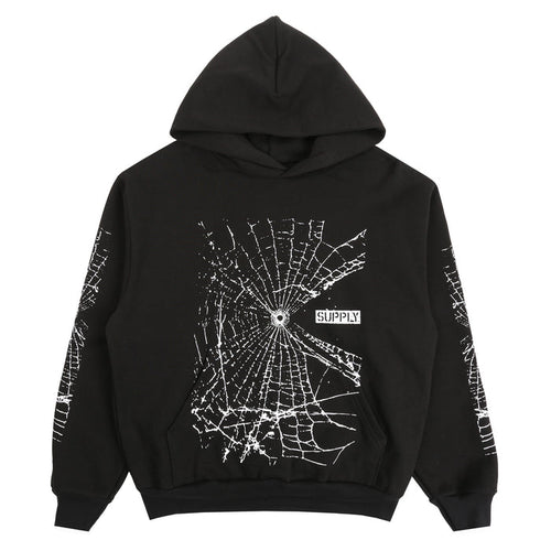 SUPPLY Big Web Hooded Sweatshirt - Black