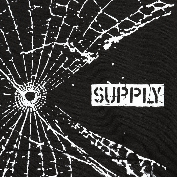 SUPPLY Big Web Hooded Sweatshirt - Black