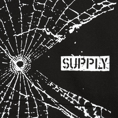 SUPPLY Big Web Hooded Sweatshirt - Black