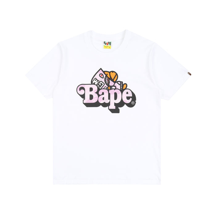 W' Pastel Color Camo Shark Milo T-Shirt - White